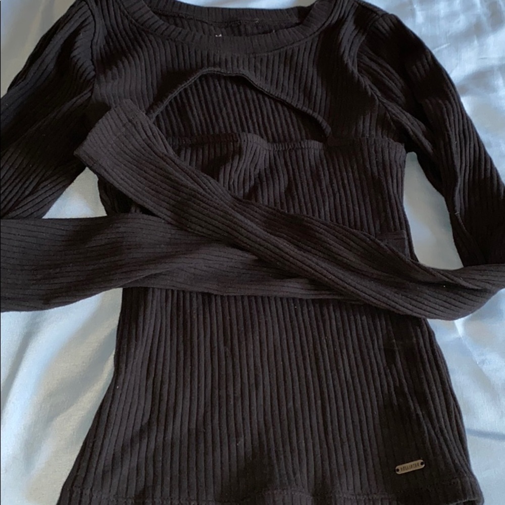 Hollister black cutout long sleeve